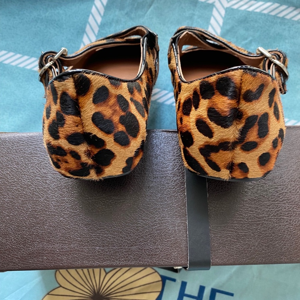Alaia Leopard-Pattern Ponyhair Mary Janes in Brown and Black - Picture 3 of 8